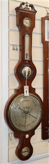 A George III mahogany wheel barometer H.106cm                                                                                          