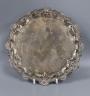 An early Victorian silver waiter, with shell scroll border, HD, London, 1839, 21.2cm, 11.5oz.                                                                                                                               