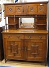 A late Victorian aesthetic movement oak dresser W.122cm.                                                                               