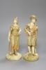 A pair of Royal Worcester blush figures of Bringaree Indians, 1893, height 23cm                                                                                                                                             