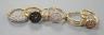 Four assorted modern 9ct gold and white or coloured diamond cluster set dress rings and two similar rings set in gilt 925                                                                                                   