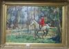 After Munnings, oil on canvas, Huntsman and hounds, 59 x 90cm                                                                          
