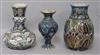 Three Palestinian pottery vases H.21cm.                                                                                                