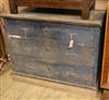 A 19th century painted continental pine chest W.97cm                                                                                   