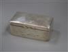 An Edwardian silver cigarette box, Birmingham, 1906, 17cm.                                                                             