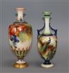 Two Royal Worcester Hadleyware vases tallest 19.5cm                                                                                    