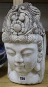 A Chinese marble head of Guanyin 33cm                                                                                                  