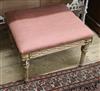 A Louis XVI style carved giltwood stool W.53cm                                                                                         