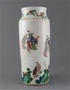 A Chinese famille verte sleeve vase, in Transitional style, probably late 19th century, H.32cm                                         