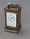 A French silver plated carriage timepiece                                                                                              