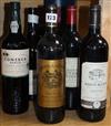 One bottle of Ch Haut Bages Averous, 1997, one Ch de La Riviare, 1997, one Greysac, 2005, one Maison Blanche 2005, one Gachon, 2004,   