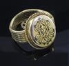 A Victorian gold mesh link mourning bracelet with central oval hinged compartment,                                                     