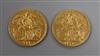 Two gold full sovereigns, 1904 and 1907.                                                                                               