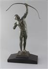 Victor de Manet. An Art Deco bronze figure of an archer, 23in.                                                                         