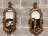 A pair of carved giltwood wall mirrors, width 30cm, height 74cm                                                                                                                                                             