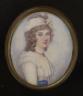 Early 20th century English School, watercolour on ivory, Miniature of an 18th century lady, 9 x 7cm                                                                                                                         