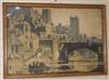 Frank Brangwyn, colour lithograph, Durham, signed in the plate, 31 x 47in.                                                             