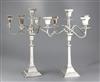 A pair of 1950's silver four branch, five light candelabra, by Alexander Smith, 96 oz.                                                 