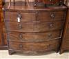 A Regency mahogany bow fronted chest of drawers W.114cm                                                                                