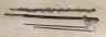 A Victorian officer's sword, two swagger sticks, and a rootwood walking cane (4)                                                                                                                                            