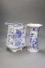 A Blenheim patterned blue and white jug and a Delft vase, tallest 29cm                                                                                                                                                      