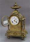 A French spelter mantel clock height 35cm                                                                                              