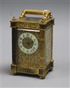 An ornate brass carriage timepiece                                                                                                     