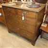 A George III oak chest of drawers                                                                                                      