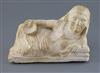 An alabaster cinerary urn cover, probably Etruscan 3rd-2nd century B.C., L. 26cm, H. 17cm                                              