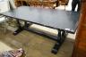 An 18th century style rectangular painted oak refectory dining table, length 229cm, depth 98cm, height 76cm                                                                                                                 