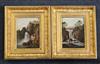 A pair of 19th century Italian micro-mosaic plaques, depicting figures beside waterfalls by Nicola de Vecchis, 4.5 x 3.25in., in gilt g