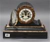 A French marble mantel clock height 23cm                                                                                               
