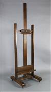 A late Victorian oak artist's studio easel, W.2ft H.6ft 8in.                                                                           