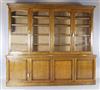 A Victorian oak library bookcase, W.8ft 2in. D.1ft 9in. H.7ft 3.5in.                                                                   