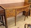 An inlaid mahogany bow front sideboard W.146cm                                                                                         