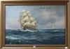 John McBride, oil on canvas, Clipper at sea, 60 x 90cm.                                                                                