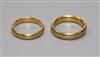 Two 22ct gold wedding bands.                                                                                                           