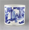 A good large Chinese blue and white brush pot, bitong, Kangxi period, c.1700-15, 18cm high, 20.2cm diameter, small chip to foot        