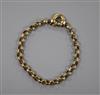 A 9ct. gold bracelet.                                                                                                                  