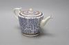 A Royal Worcester late Dr Wall / early Flight teapot and cover, Lily pattern, height 14cm                                                                                                                                   