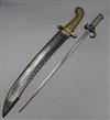 A Russian pioneers sword/falchion and a stick bayonet longest 65cm                                                                     