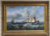 A 19th century style oil on canvas of shipping off Hong Kong, 60 x 90cm.                                                               