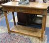 A 19th century burr elm console table with brass mounts W.113cm.                                                                       