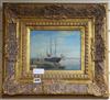 A 19th century style oil of ship in harbour 20 x 24cm.                                                                                 