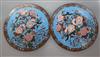 A pair of Japanese cloisonne dishes diameter 30.5cm                                                                                    