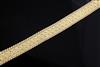 A French textured 18ct gold mesh link bracelet, 19.7cm.                                                                                