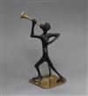 A Hagenauer bronze figure of a Satyr playing a horn height 10cm                                                                        