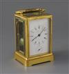 Drocourt & Co. A 19th century French quarter repeating carriage alarm clock                                                            