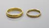 Two 22ct gold wedding bands, 7.7g                                                                                                                                                                                           