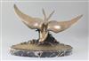 Ganu Gantcheff. An Art Deco bronze model of a seagull flying over waves, width 18in. height 11.5in.                                    